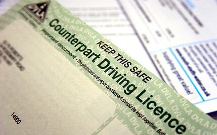 Changes to the driving licence counter part